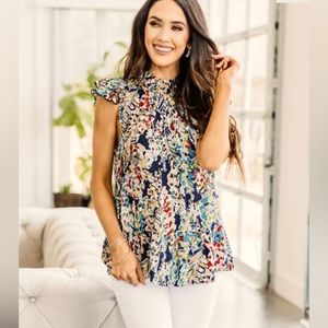 BNWT BEAUTIFUL PRINT PEPLUM BLOUSE